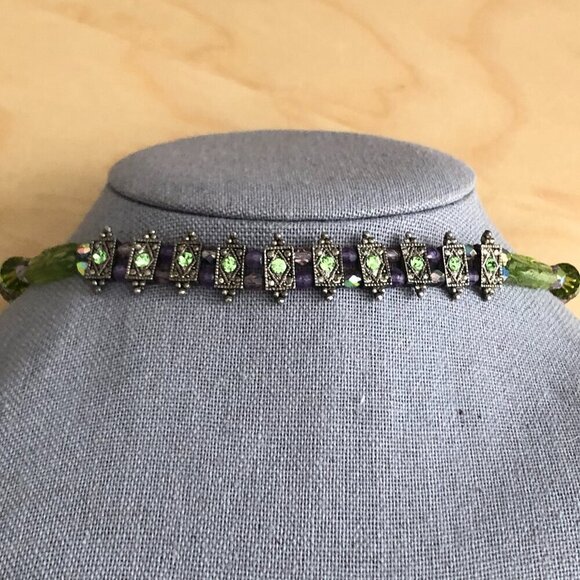 Regency Core Crystal & Glass Beaded Choker Necklace - Picture 5 of 5